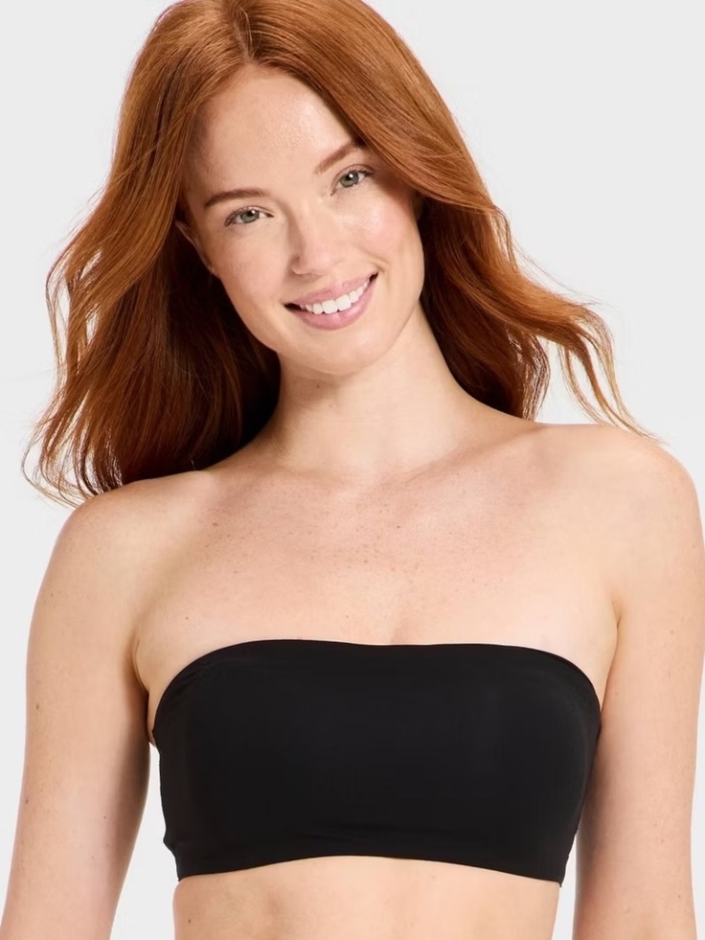 AUDEN Strapless Seamless Bandeau Bra Wireless Black | Size SMALL